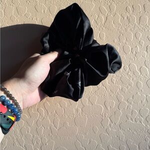 Elegant Black Satin Scrunchie